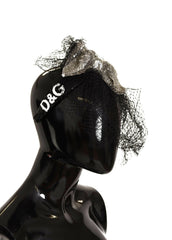 Dolce & Gabbana Black Logo Sequined Fascinator Diadem Headband -   -  Dolce & Gabbana.