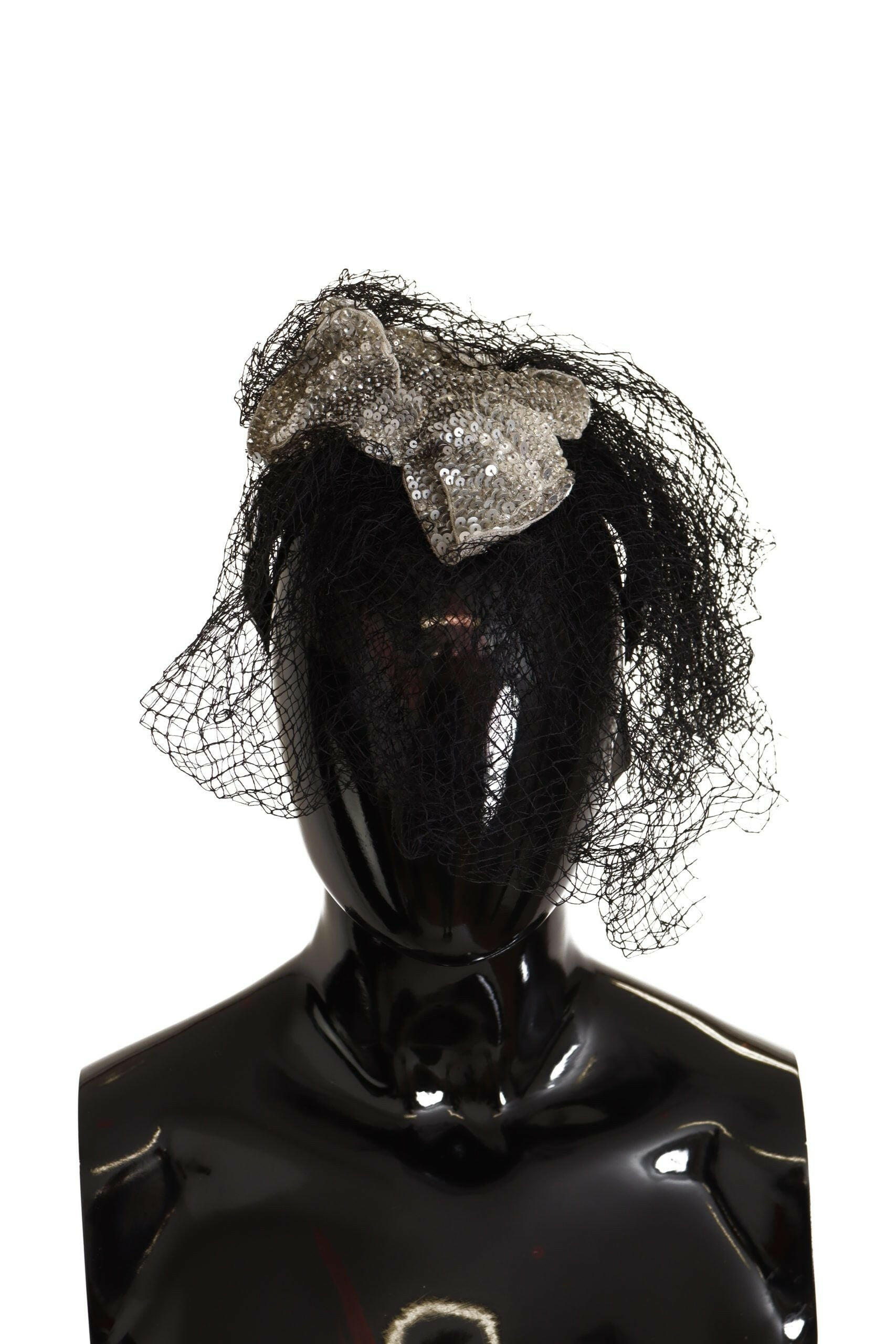 Dolce & Gabbana Black Logo Sequined Fascinator Diadem Headband -   -  Dolce & Gabbana.