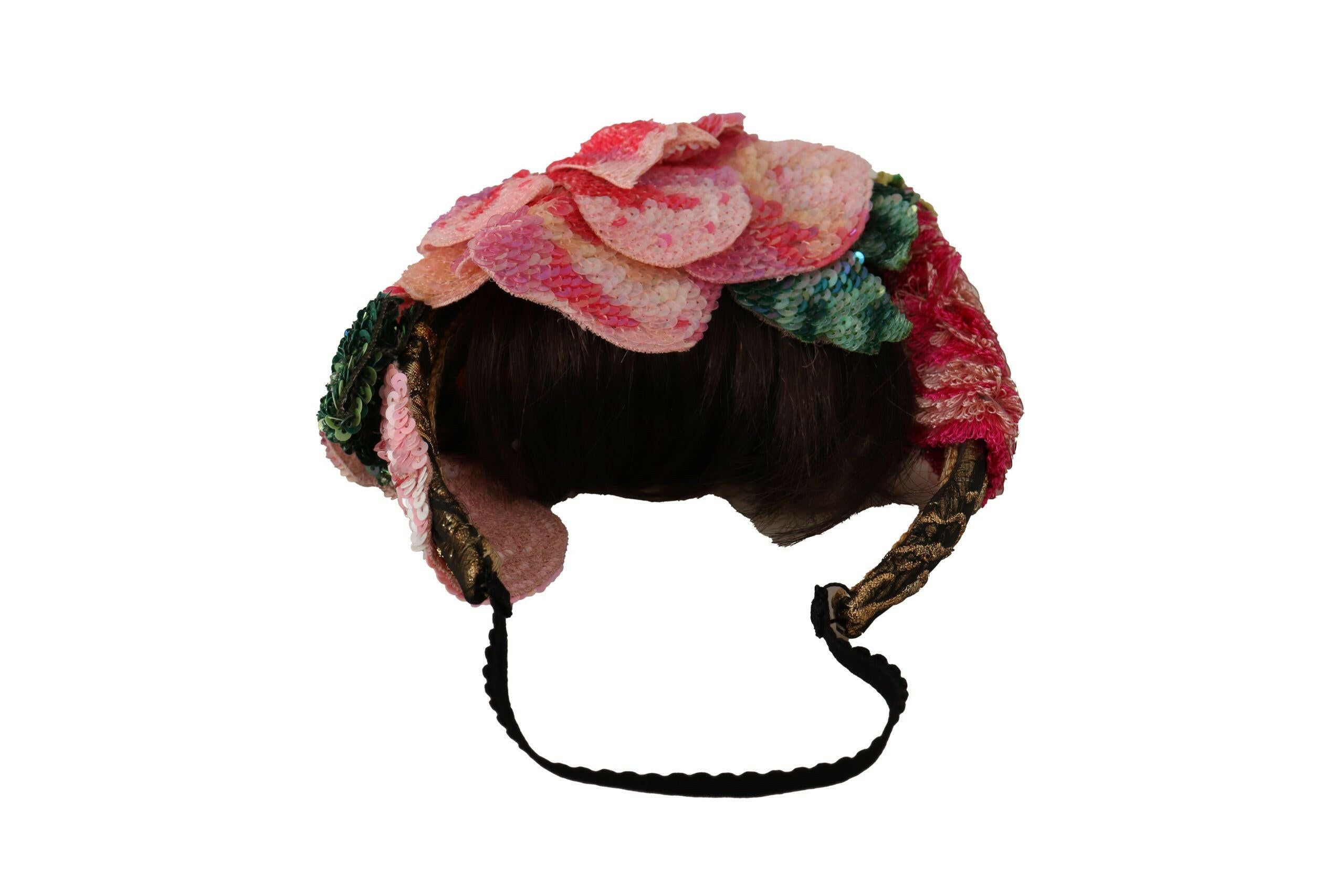 Dolce & Gabbana Multicolor Sequined Lurex Black Hair Headband -   -  Dolce & Gabbana.