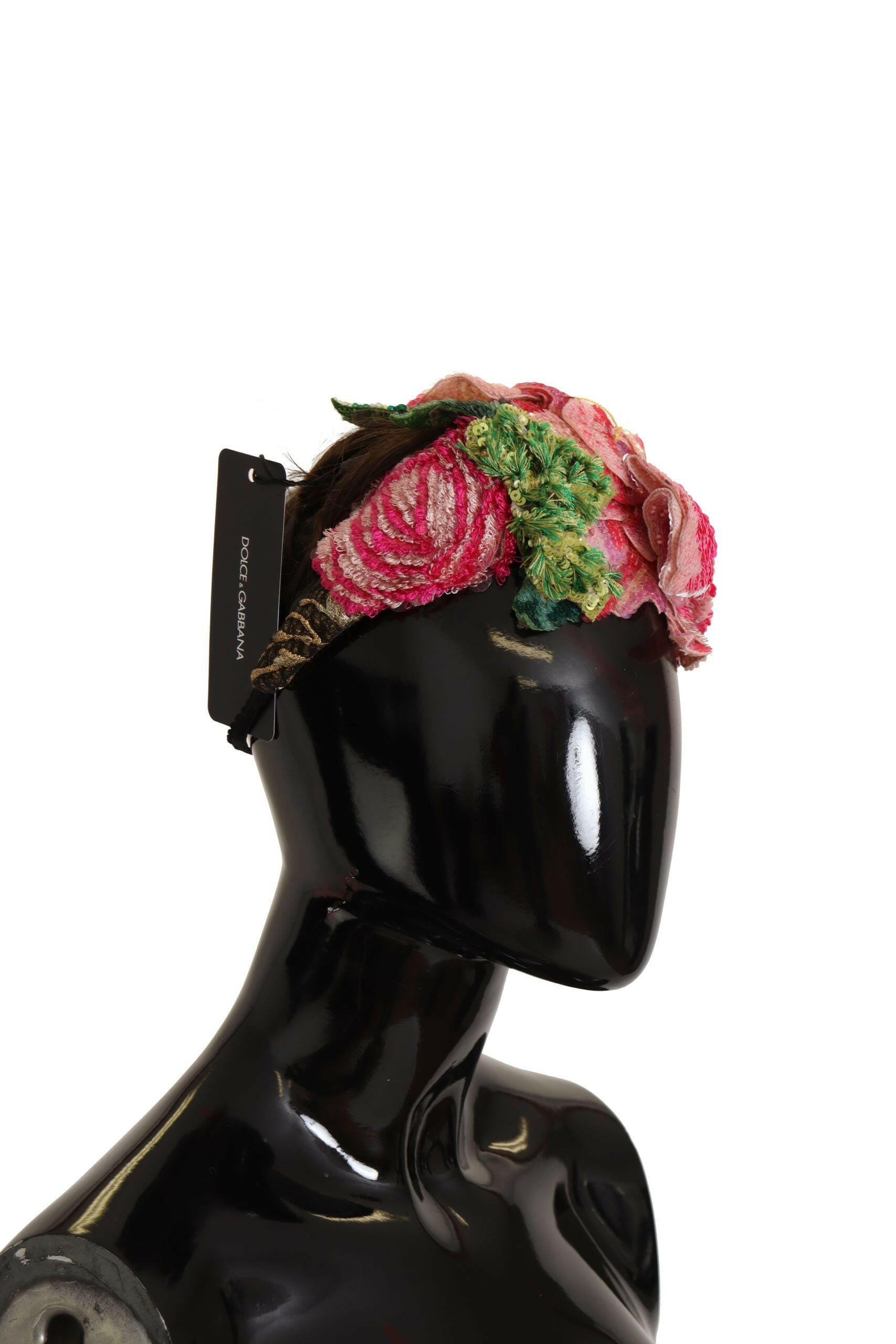 Dolce & Gabbana Multicolor Sequined Lurex Black Hair Headband -   -  Dolce & Gabbana.