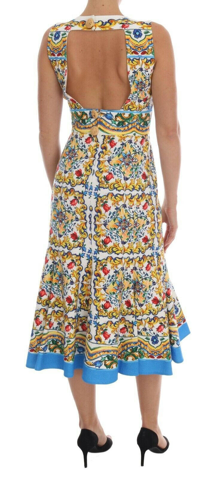 Dolce & Gabbana White Majoilca Sleeveless Sheath A-line Dress -   -  Dolce & Gabbana.