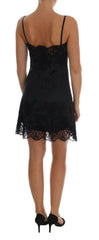 Dolce & Gabbana Black Silk Blend Lace Trim Chemise Lingerie Dress -   -  Dolce & Gabbana.