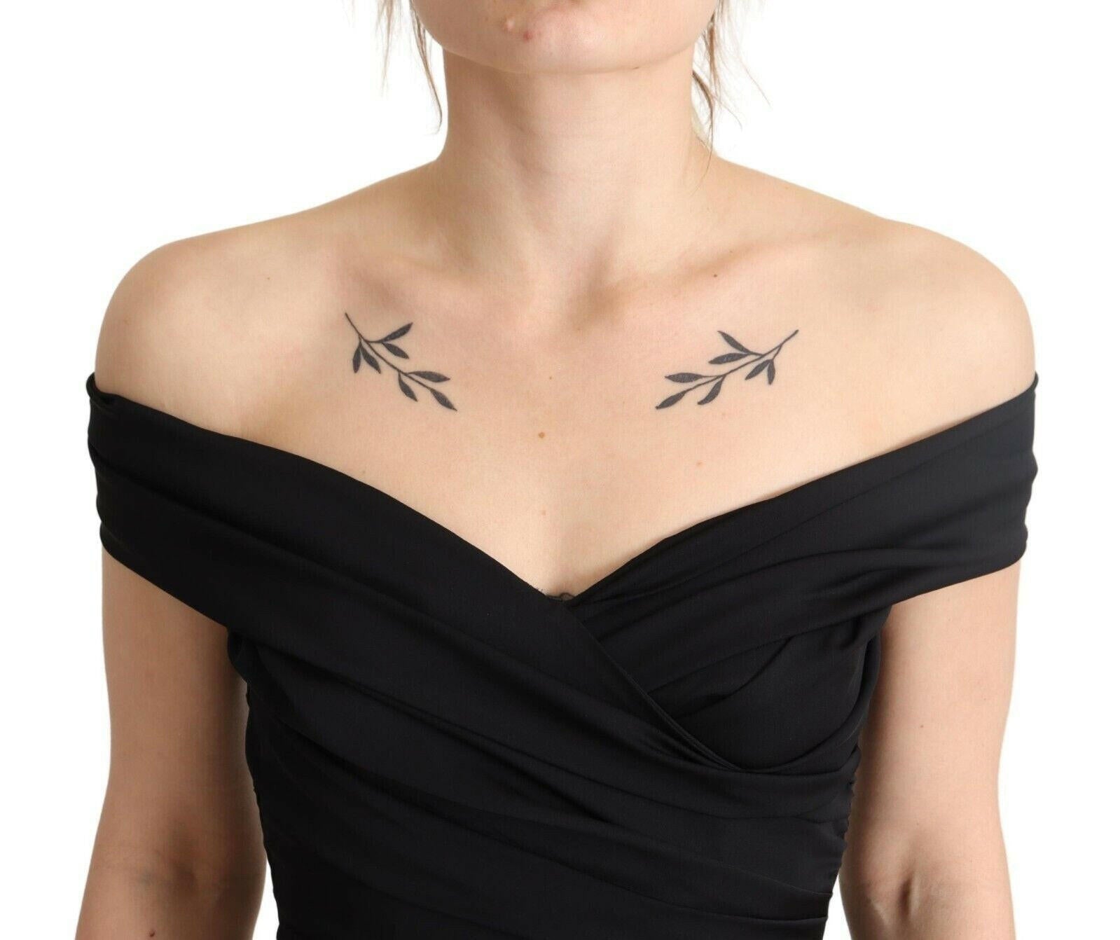 Dolce & Gabbana Bodycon Black Silk Off Shoulder Sheath Bodycon Dress -   -  Dolce & Gabbana.