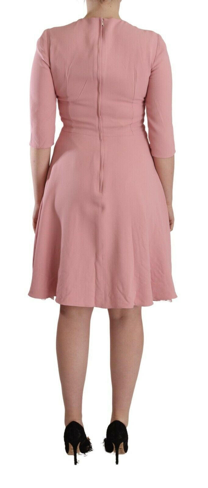Dolce & Gabbana Pink 3/4 Sleeves Viscose Blend A-line Dress -   -  Dolce & Gabbana.