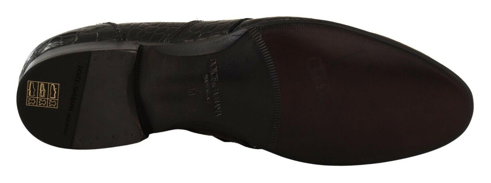 Dolce & Gabbana Black Crocodile Leather Slip On Moccasin Shoes -   -  Dolce & Gabbana.