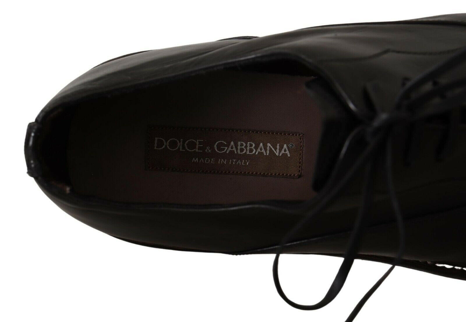 Dolce & Gabbana Black Leather Mens Lace Up Derby Shoes -   -  Dolce & Gabbana.
