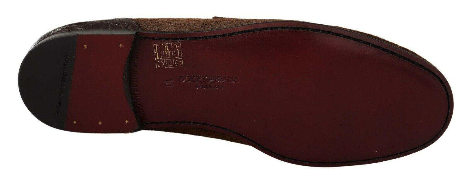 Dolce & Gabbana Brown Exotic Leather Mens Slip On Loafers Shoes -   -  Dolce & Gabbana.