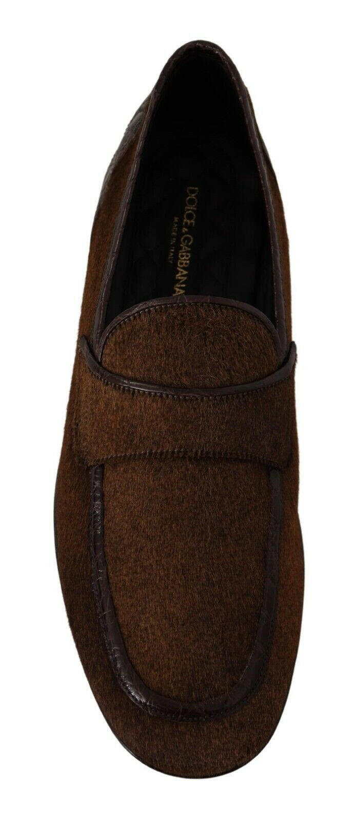 Dolce & Gabbana Brown Exotic Leather Mens Slip On Loafers Shoes -   -  Dolce & Gabbana.