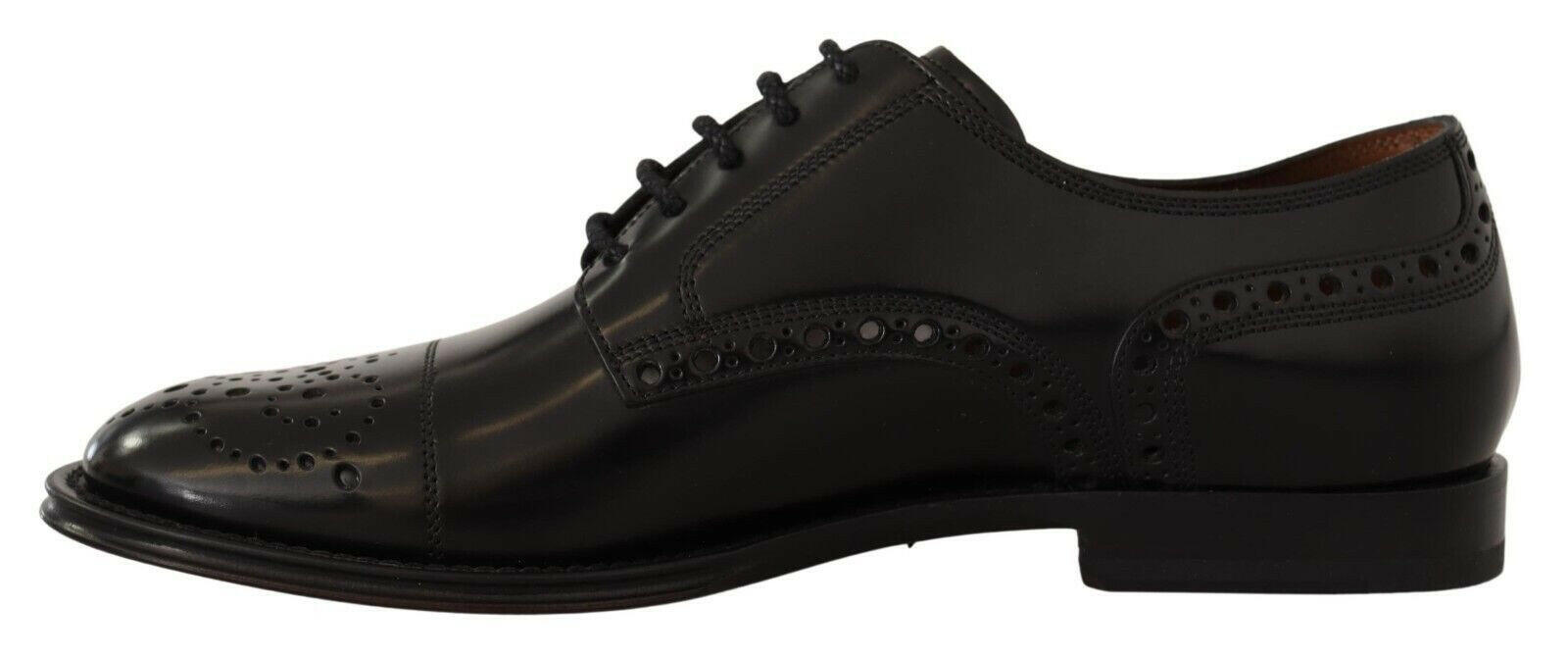 Dolce & Gabbana Black Leather Wingtip Mens Formal Derby Shoes -   -  Dolce & Gabbana.