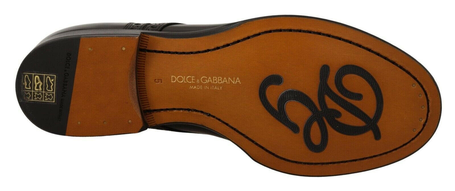 Dolce & Gabbana Black Leather Wingtip Mens Formal Derby Shoes -   -  Dolce & Gabbana.
