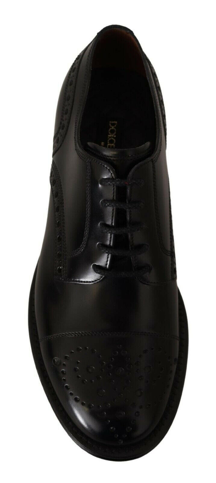 Dolce & Gabbana Black Leather Wingtip Mens Formal Derby Shoes -   -  Dolce & Gabbana.