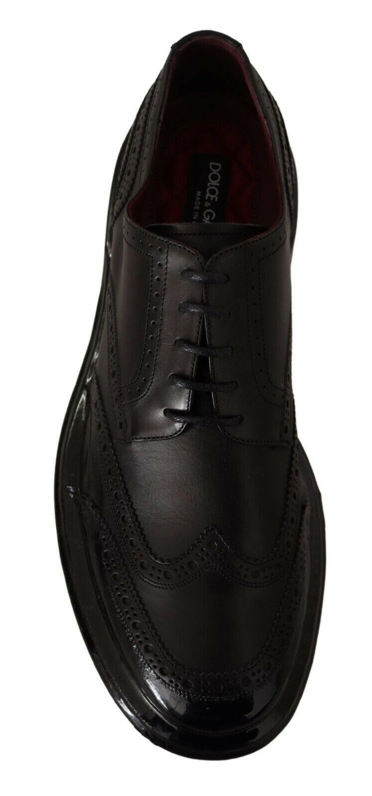 Dolce & Gabbana Black Leather Oxford Wingtip Formal Derby Shoes -   -  Dolce & Gabbana.