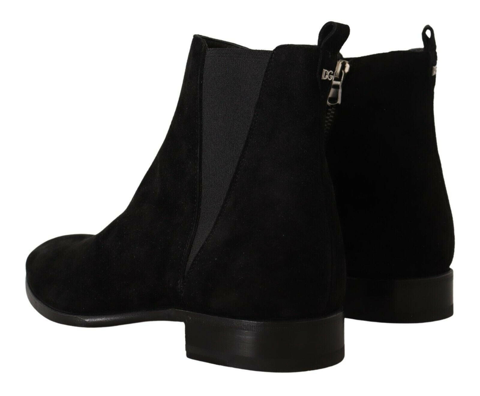 Dolce & Gabbana Black Suede Leather Chelsea Mens Boots Shoes -   -  Dolce & Gabbana.