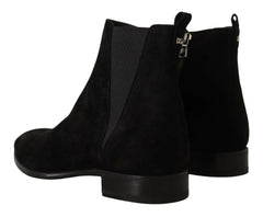 Dolce & Gabbana Black Suede Leather Chelsea Mens Boots Shoes -   -  Dolce & Gabbana.