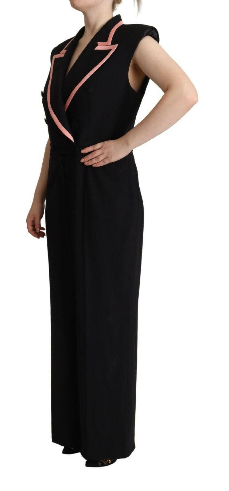 Dolce & Gabbana Black Wool Blend Sleeveless Jumpsuit Dress -   -  Dolce & Gabbana.