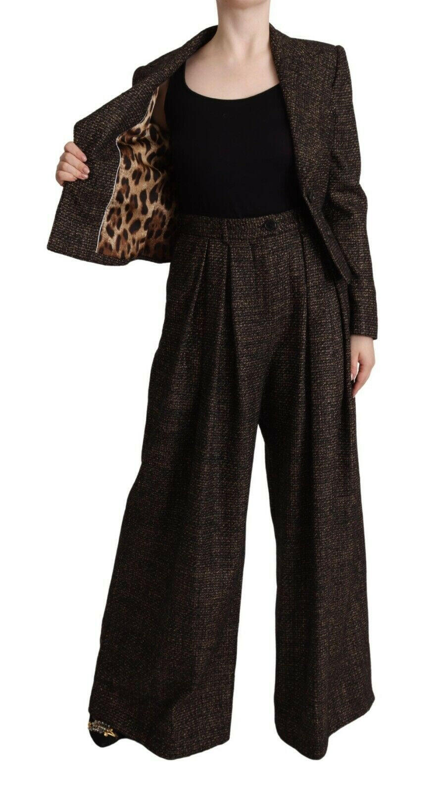 Dolce & Gabbana Dark Brown Wool Single Breasted 2 Pc Jacket Pants -   -  Dolce & Gabbana.