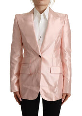 Dolce & Gabbana Pink Satin Long Sleeves Blazer Coat Jacket -   -  Dolce & Gabbana.