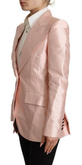 Dolce & Gabbana Pink Satin Long Sleeves Blazer Coat Jacket -   -  Dolce & Gabbana.