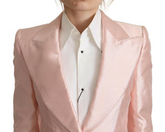 Dolce & Gabbana Pink Satin Long Sleeves Blazer Coat Jacket -   -  Dolce & Gabbana.