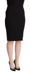 Dolce & Gabbana Black High Waist Knee Length Pencil Cut Skirt -   -  Dolce & Gabbana.