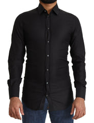 Dolce & Gabbana Black GOLD Cotton Slim Dress Formal Shirt -   -  Dolce & Gabbana.