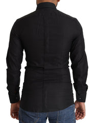 Dolce & Gabbana Black GOLD Cotton Slim Dress Formal Shirt -   -  Dolce & Gabbana.