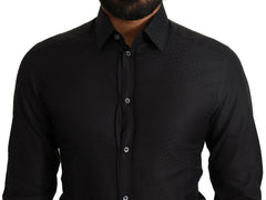 Dolce & Gabbana Black GOLD Cotton Slim Dress Formal Shirt -   -  Dolce & Gabbana.