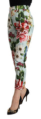 Dolce & Gabbana Light Blue Fiori Print Cotton Trouser Tapered Pants -   -  Dolce & Gabbana.