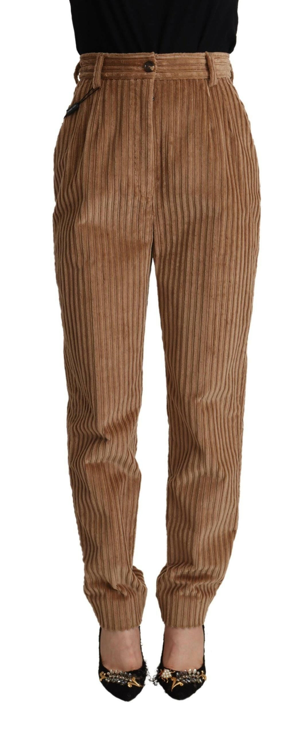 Dolce & Gabbana Brown Corduroy Cotton Trouser Tapered Pants -   -  Dolce & Gabbana.