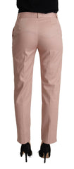 Dolce & Gabbana Pink Cotton Mid Waist Trouser Tapered Pants -   -  Dolce & Gabbana.