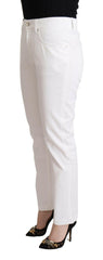 Dolce & Gabbana White Cotton Mid Waist Denim Tapered Jeans -   -  Dolce & Gabbana.