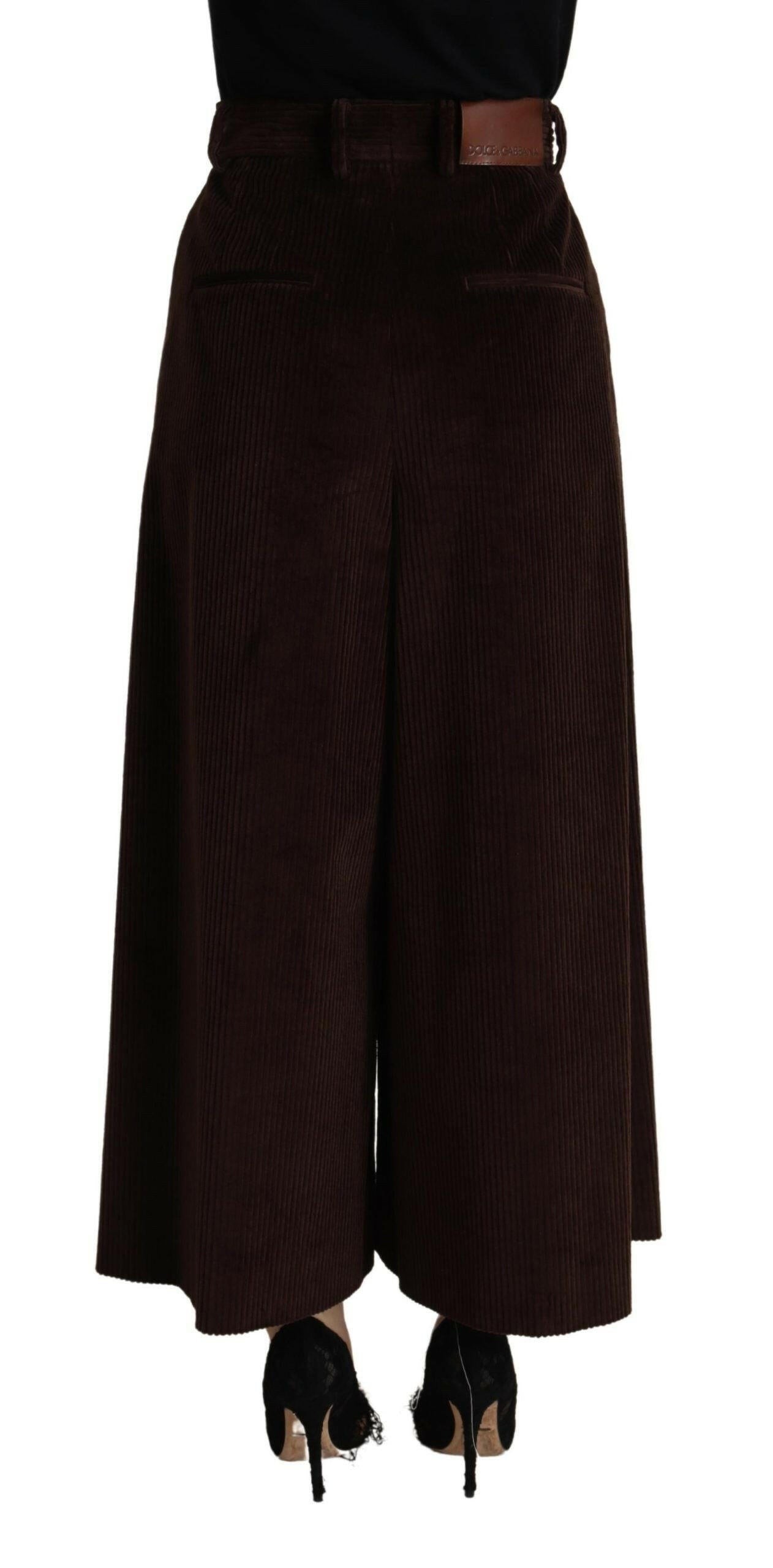Dolce & Gabbana Bordeaux Corduroy Cotton Trouser Wide Leg Pants -   -  Dolce & Gabbana.
