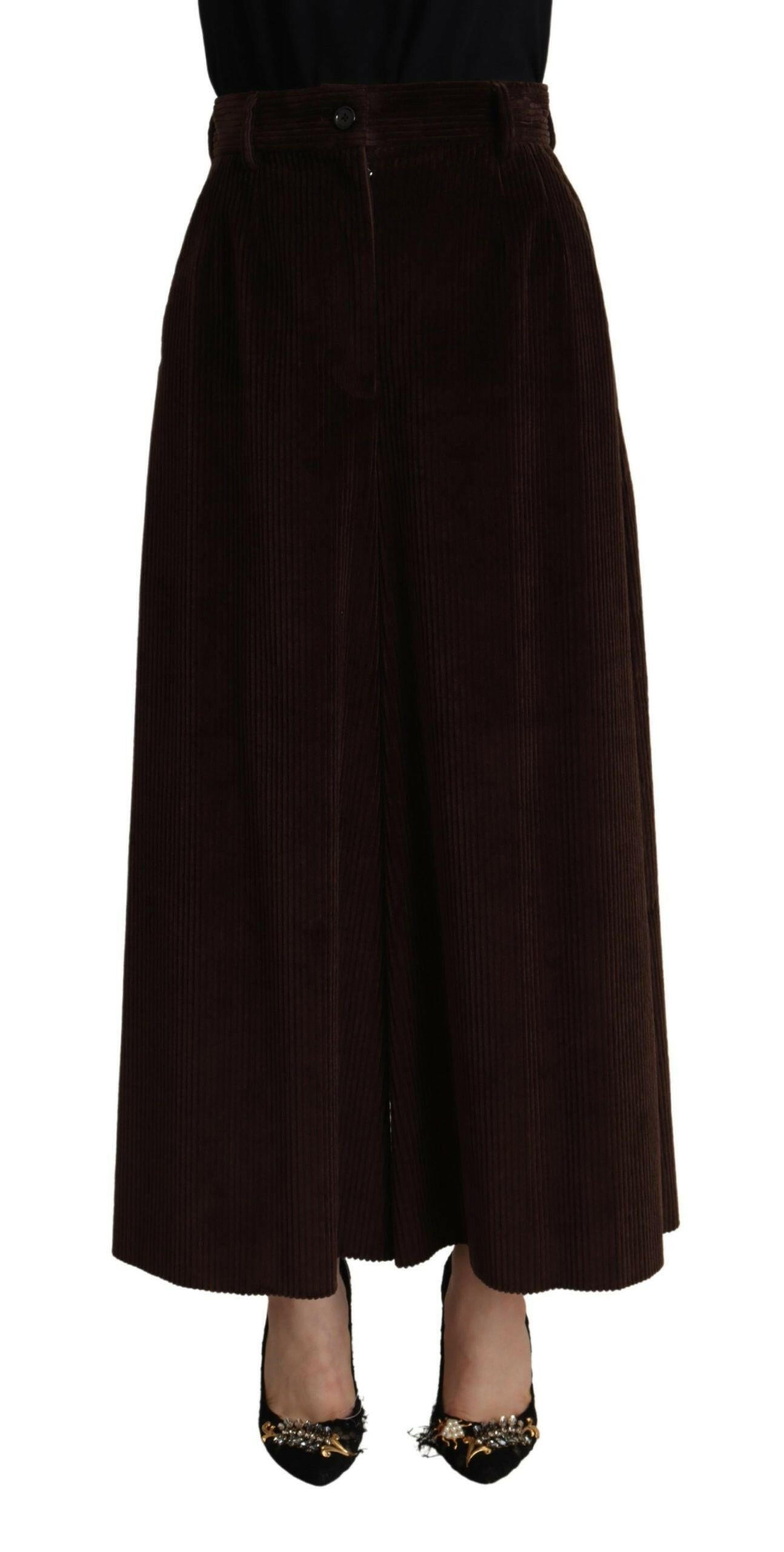 Dolce & Gabbana Bordeaux Corduroy Cotton Trouser Wide Leg Pants -   -  Dolce & Gabbana.