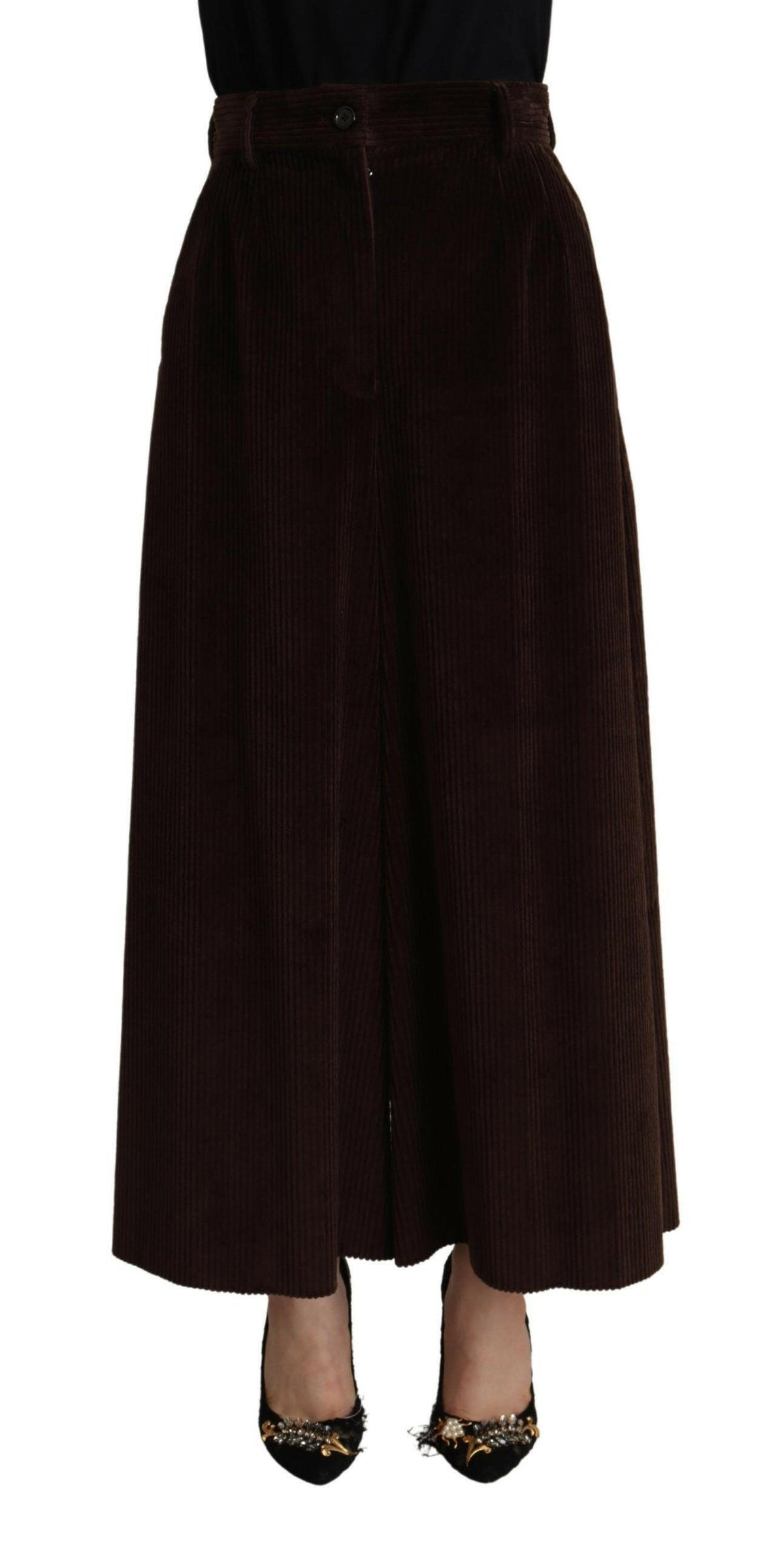 Dolce & Gabbana Bordeaux Corduroy Cotton Trouser Wide Leg Pants -   -  Dolce & Gabbana.