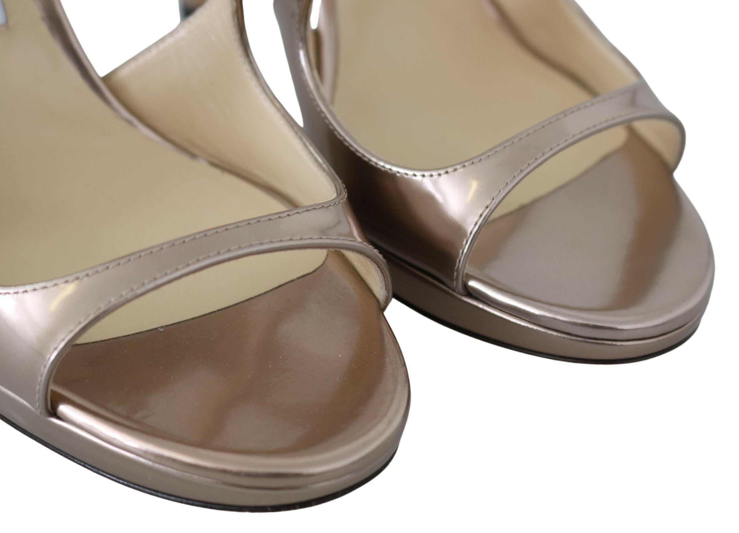 Jimmy Choo Ballet Pink Liquid Mirror Leather Sandals -   -  Jimmy Choo.