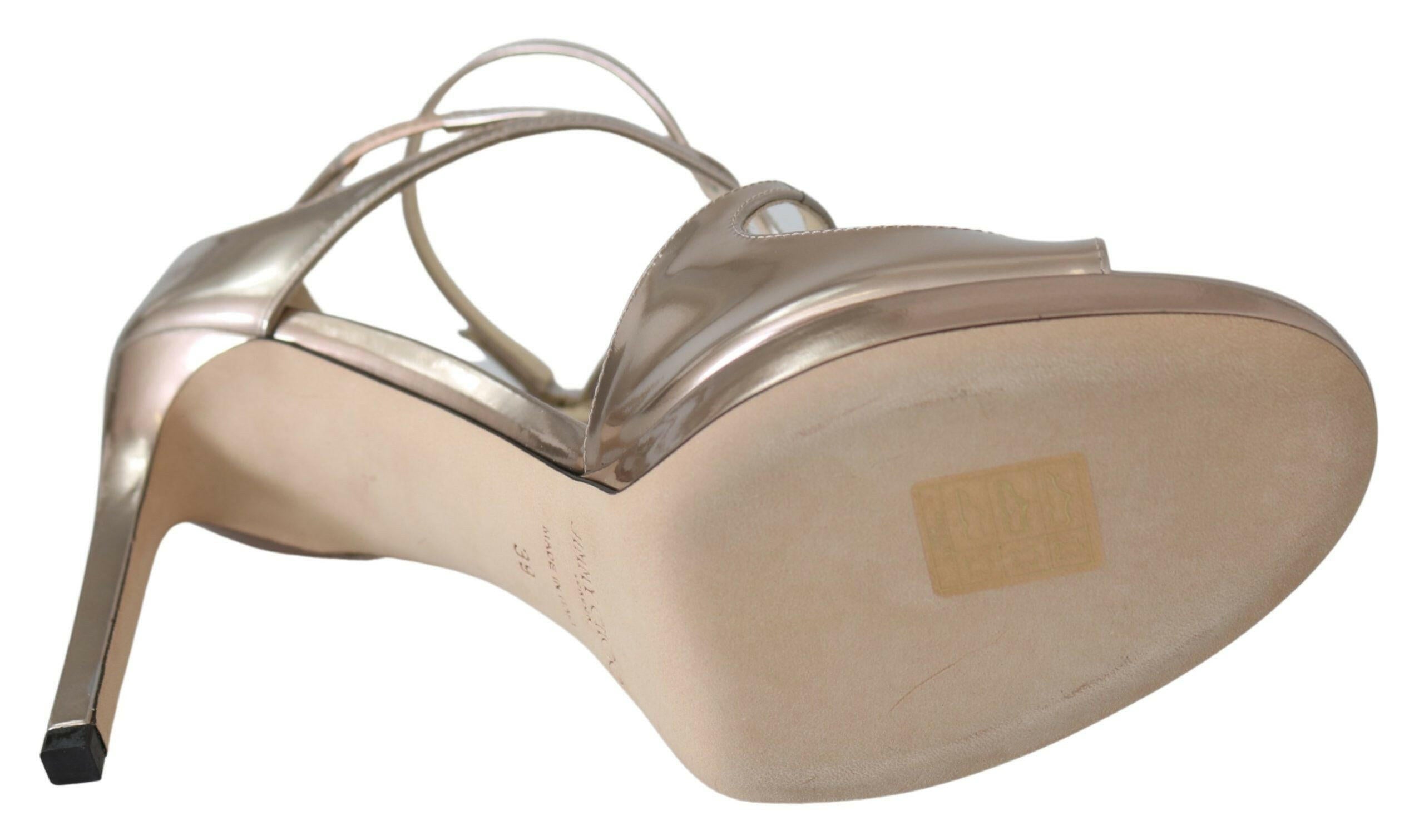 Jimmy Choo Ballet Pink Liquid Mirror Leather Sandals -   -  Jimmy Choo.