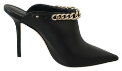 Jimmy Choo Elegant Black Gold Leather Pumps -   -  Jimmy Choo.