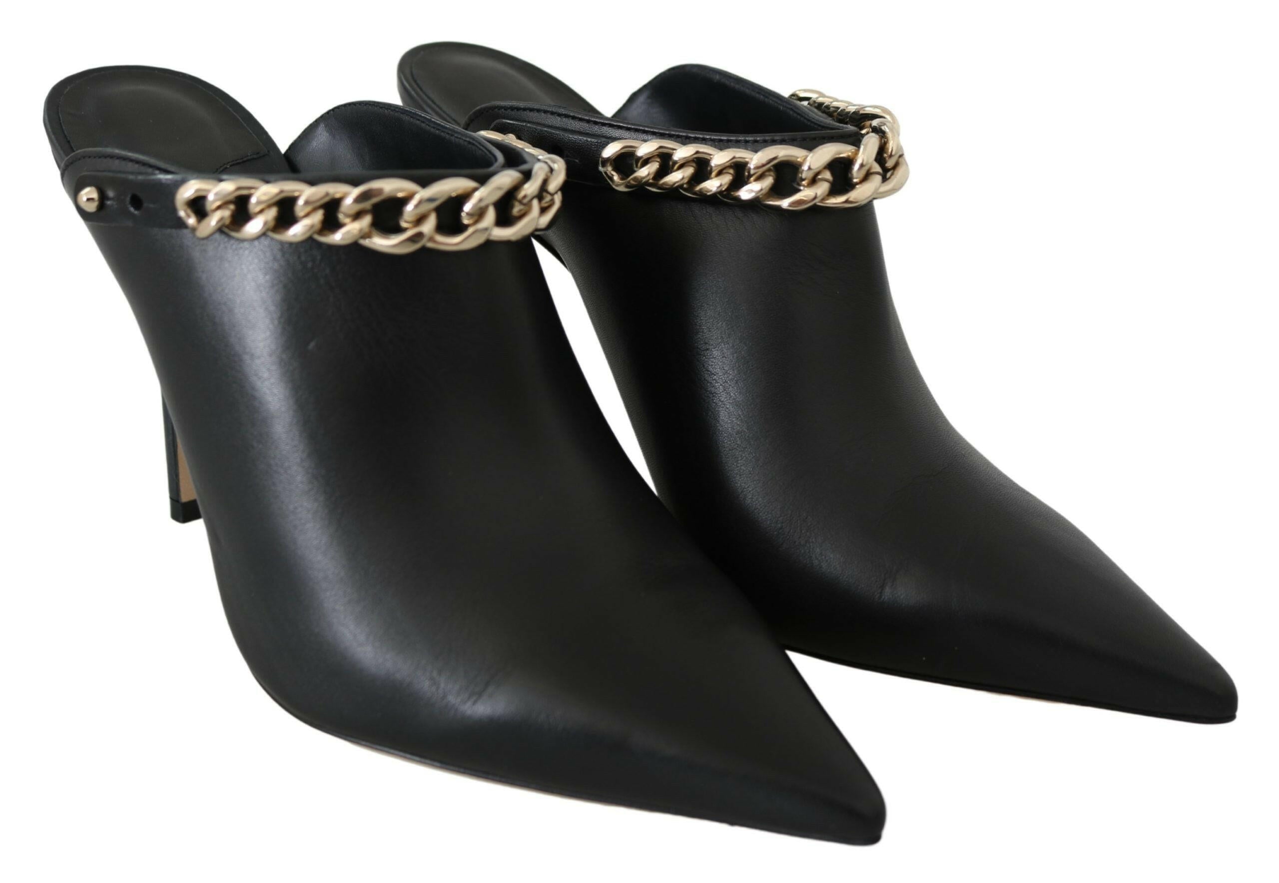 Jimmy Choo Elegant Black Gold Leather Pumps -   -  Jimmy Choo.