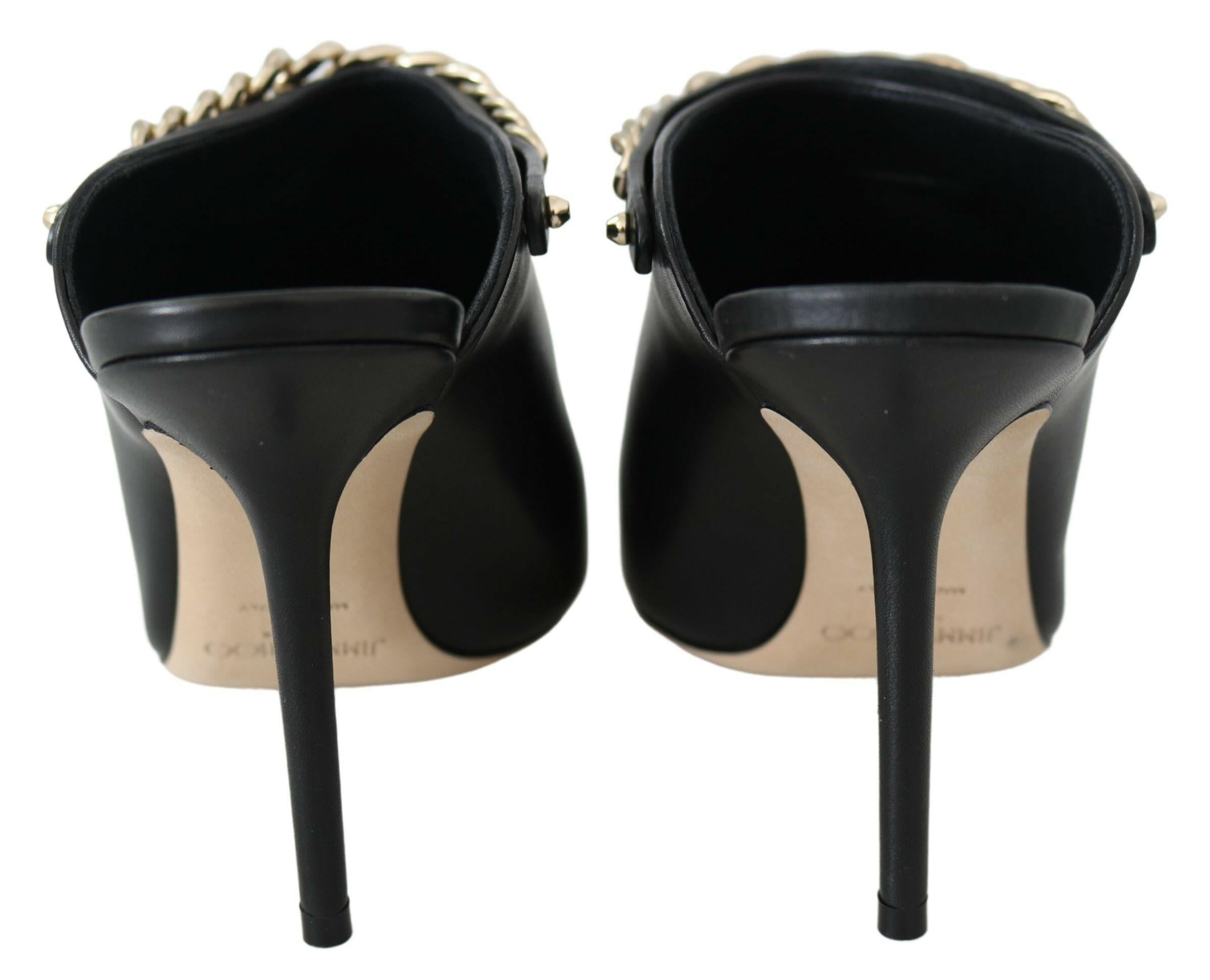 Jimmy Choo Elegant Black Gold Leather Pumps -   -  Jimmy Choo.