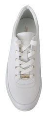 Jimmy Choo Elegant White Leather Sneakers -   -  Jimmy Choo.
