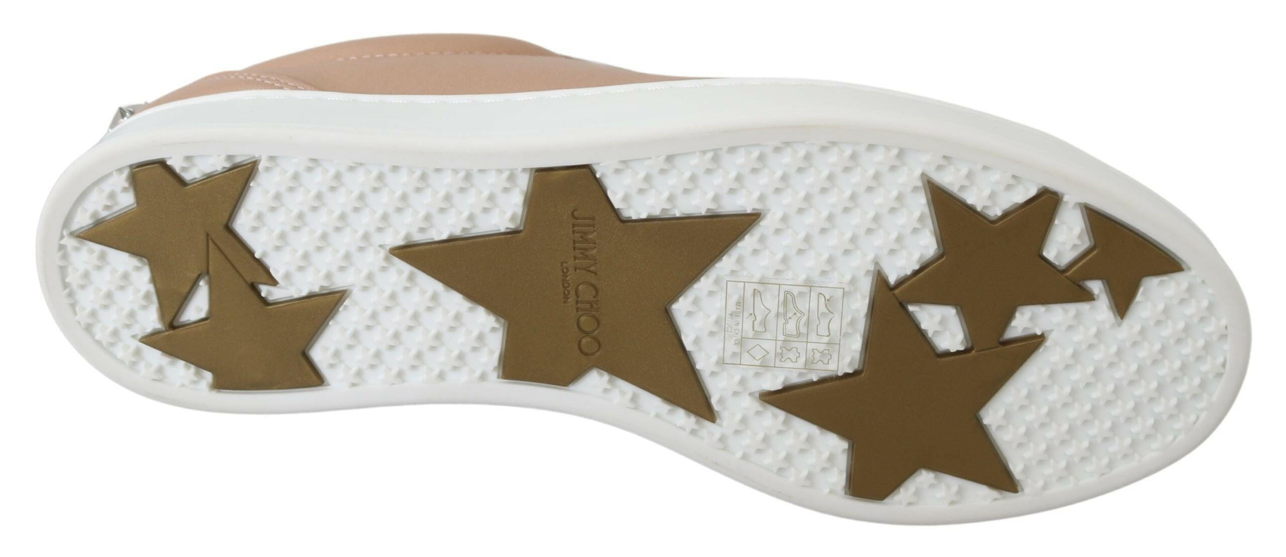 Jimmy Choo Powder Pink Nappa Leather Sneakers -   -  Jimmy Choo.