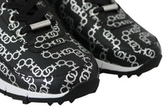 Jimmy Choo Elegant Black & Silver Leather Sneakers -   -  Jimmy Choo.
