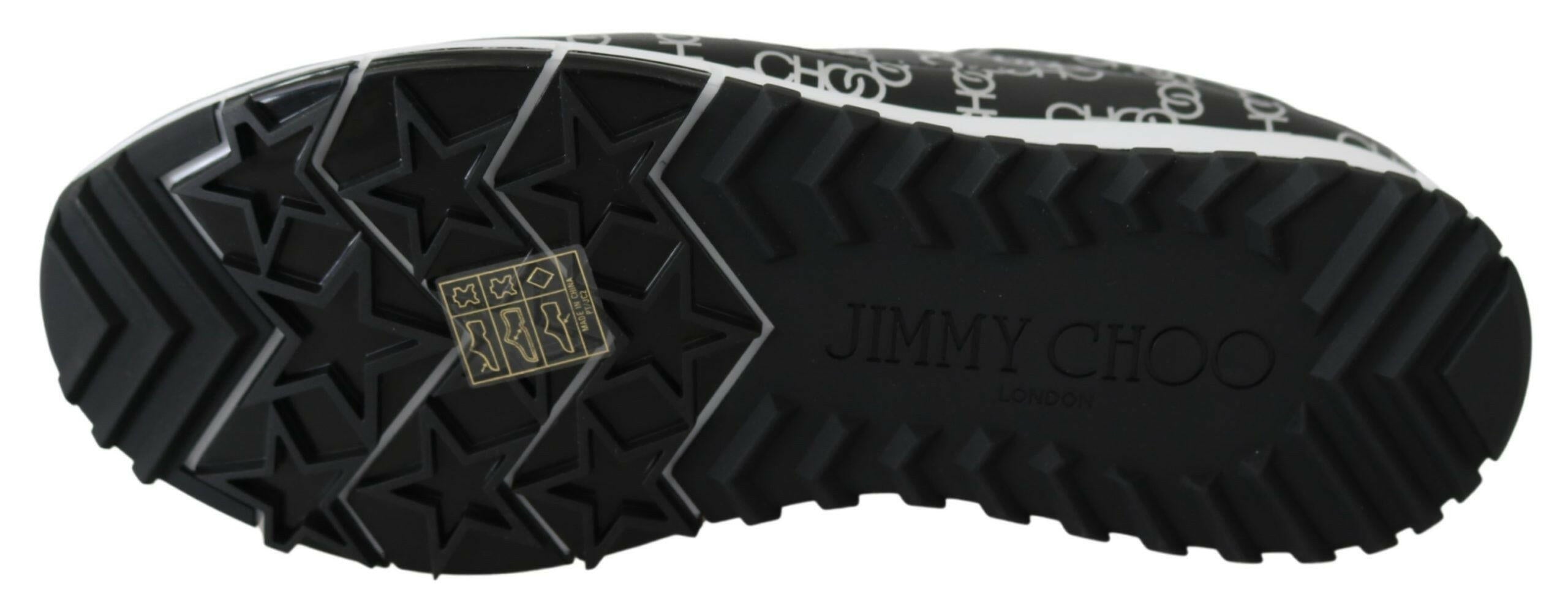 Jimmy Choo Elegant Black & Silver Leather Sneakers -   -  Jimmy Choo.