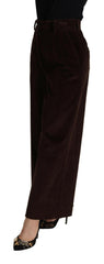Dolce & Gabbana Black Cotton High Waist Trouser Wide Leg Pants -   -  Dolce & Gabbana.