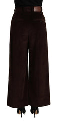 Dolce & Gabbana Black Cotton High Waist Trouser Wide Leg Pants -   -  Dolce & Gabbana.