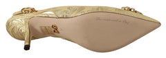Dolce & Gabbana Gold Crystal Slingbacks Pumps Heels Shoes -   -  Dolce & Gabbana.