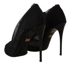 Dolce & Gabbana Black Tulle Stretch Boots Pumps Shoes -   -  Dolce & Gabbana.