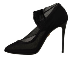 Dolce & Gabbana Black Tulle Stretch Boots Pumps Shoes -   -  Dolce & Gabbana.