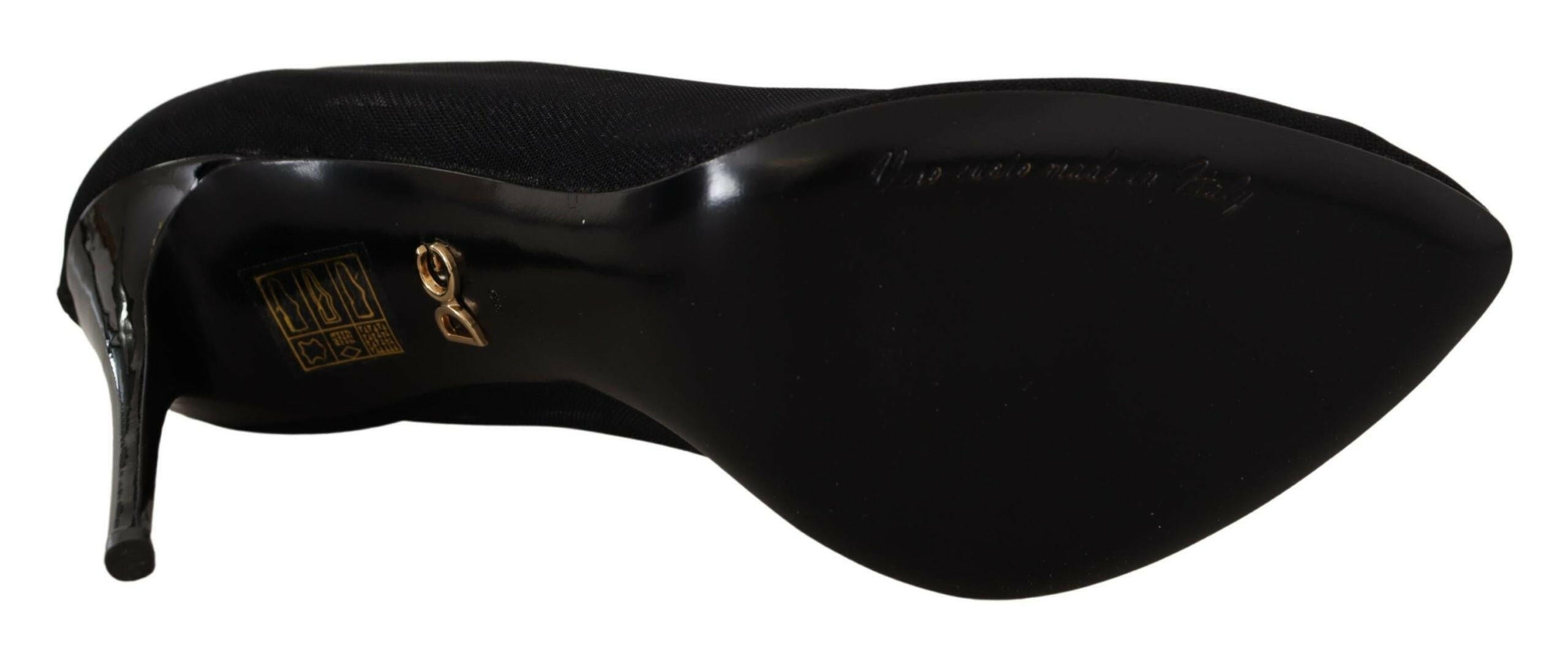 Dolce & Gabbana Black Tulle Stretch Boots Pumps Shoes -   -  Dolce & Gabbana.