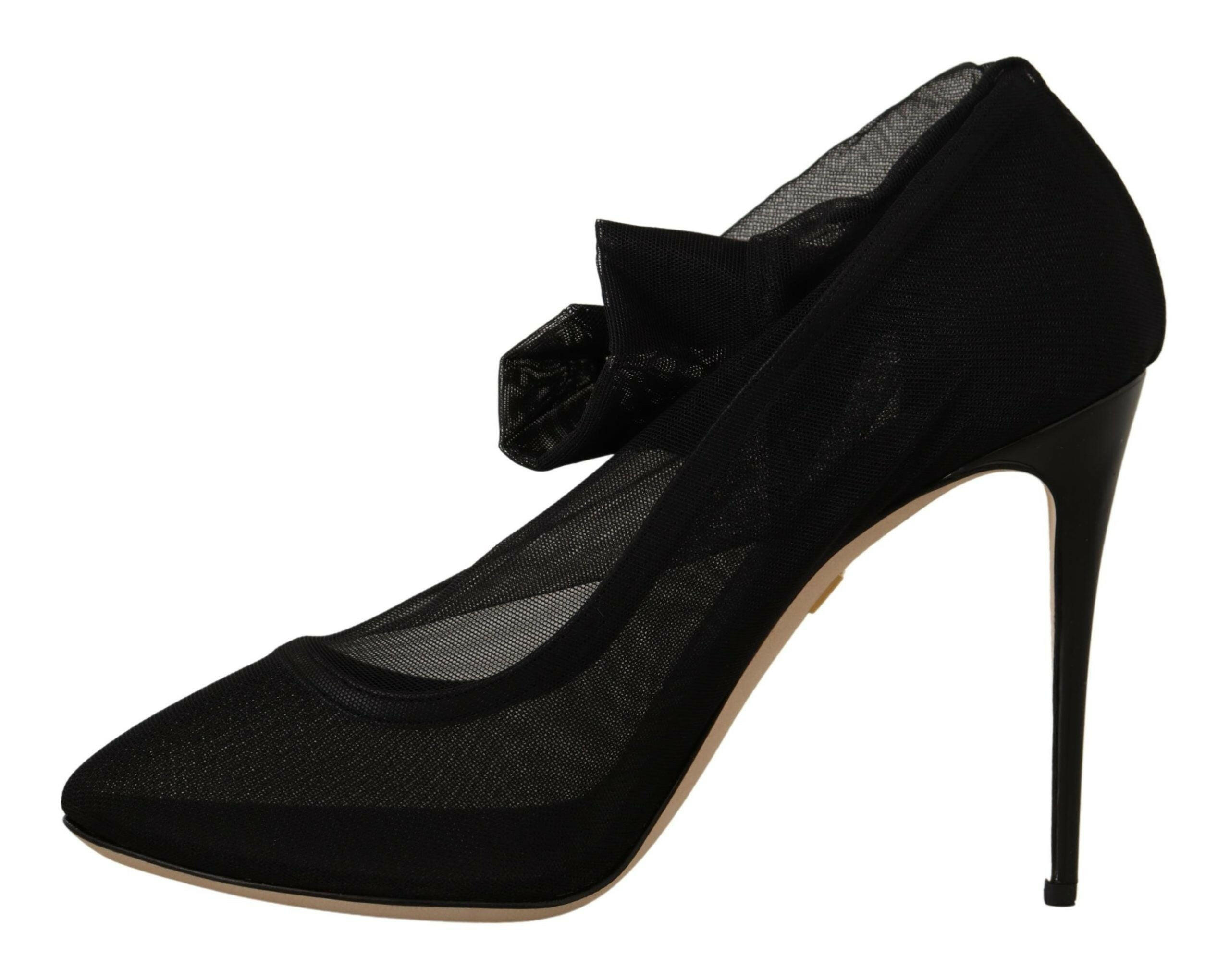 Dolce & Gabbana Black Stretch Tulle Stretch Boots Shoes -   -  Dolce & Gabbana.